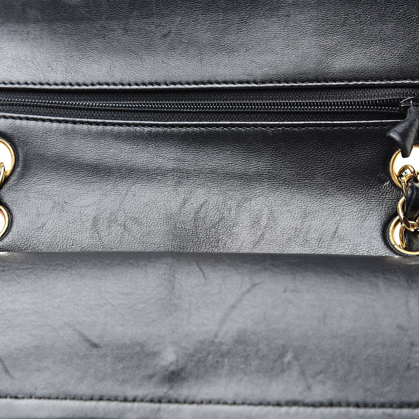 Lambskin Quilted Small Double Flap Black