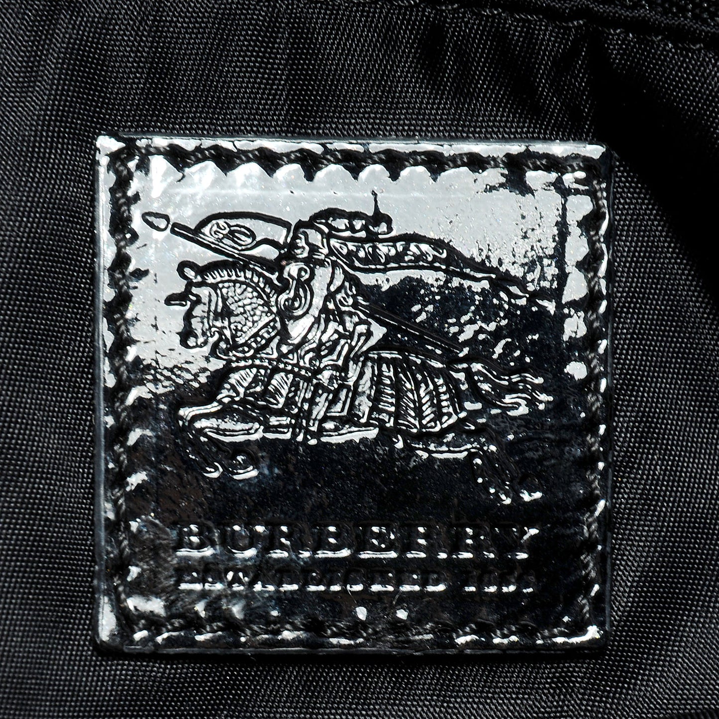 Nylon Patent Beat Check Satchel Black