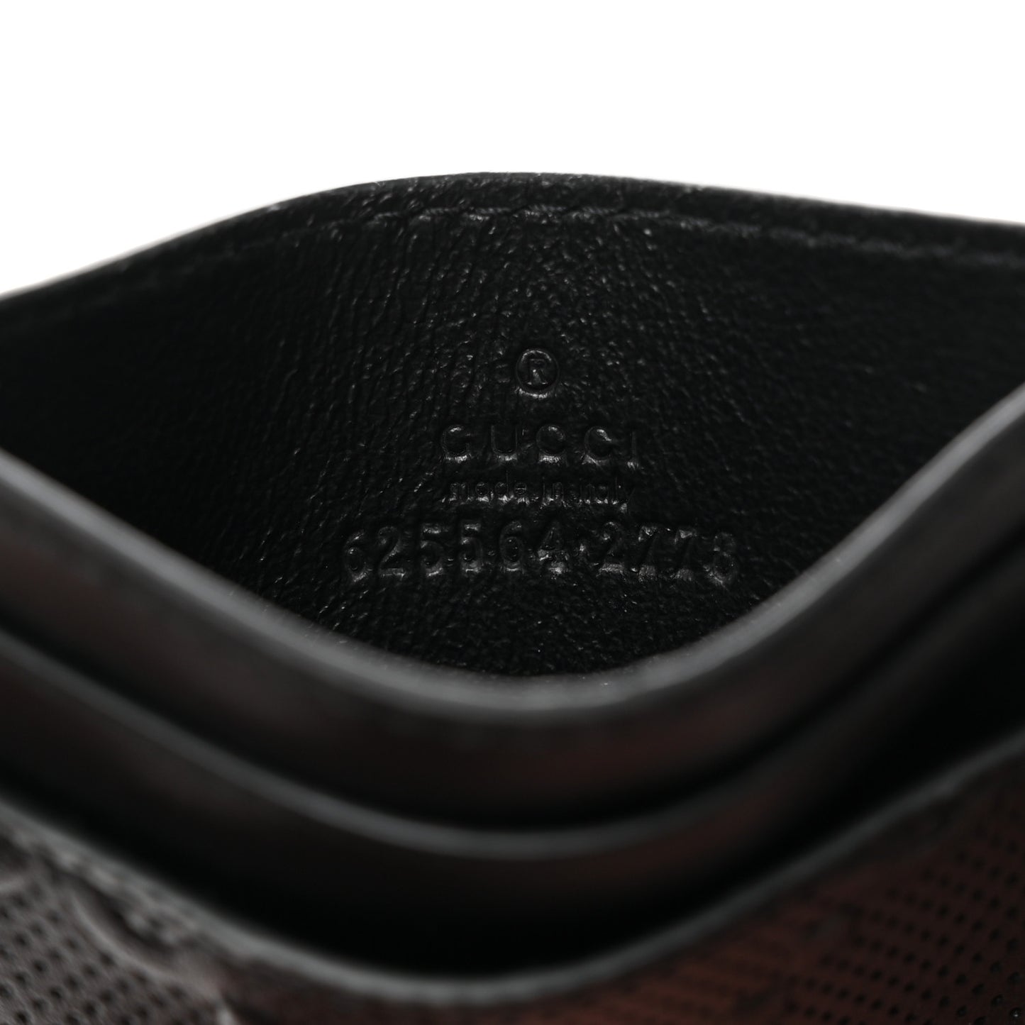 Calfskin GG Tennis Embossed Card Holder Black
