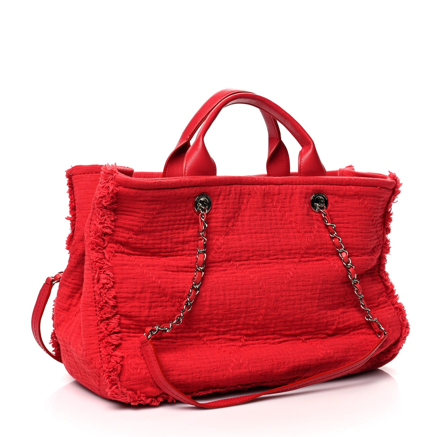 Canvas Large Double Face Shopping Tote Red