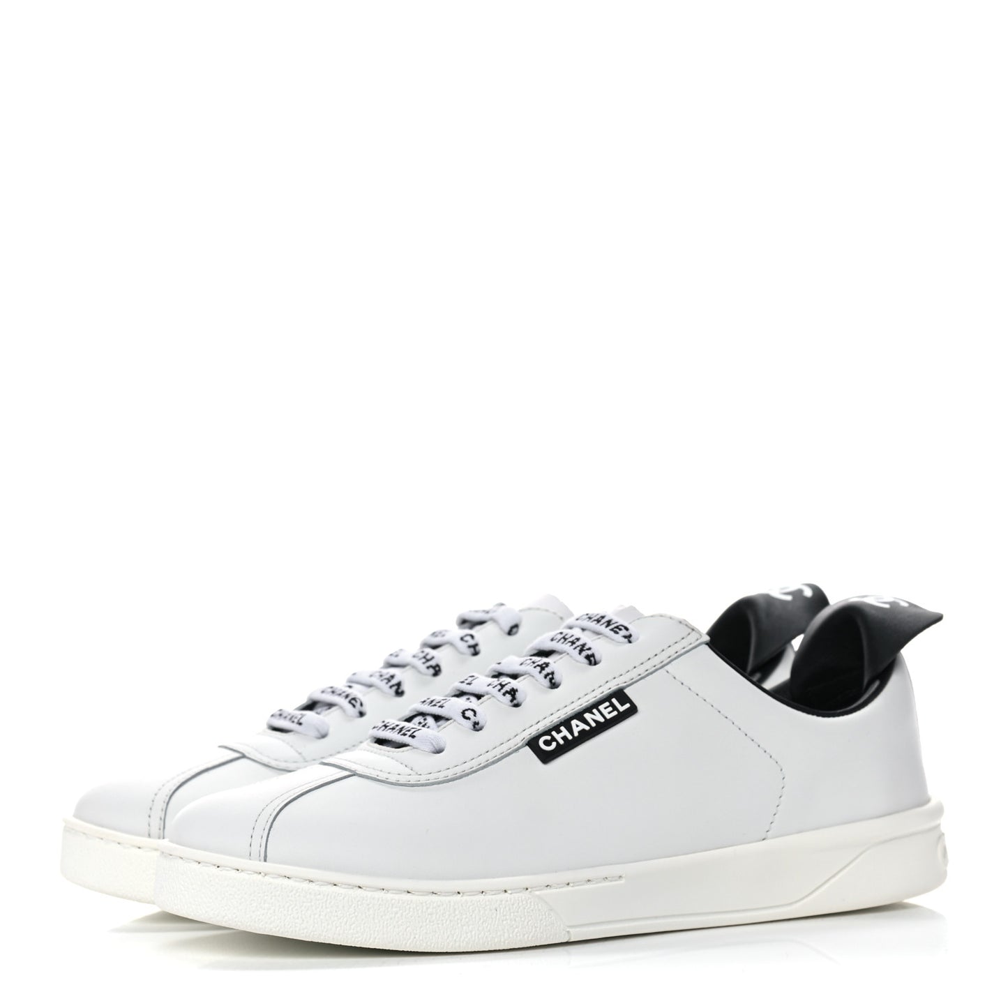 Calfskin CC Womens Sneakers 35.5 White