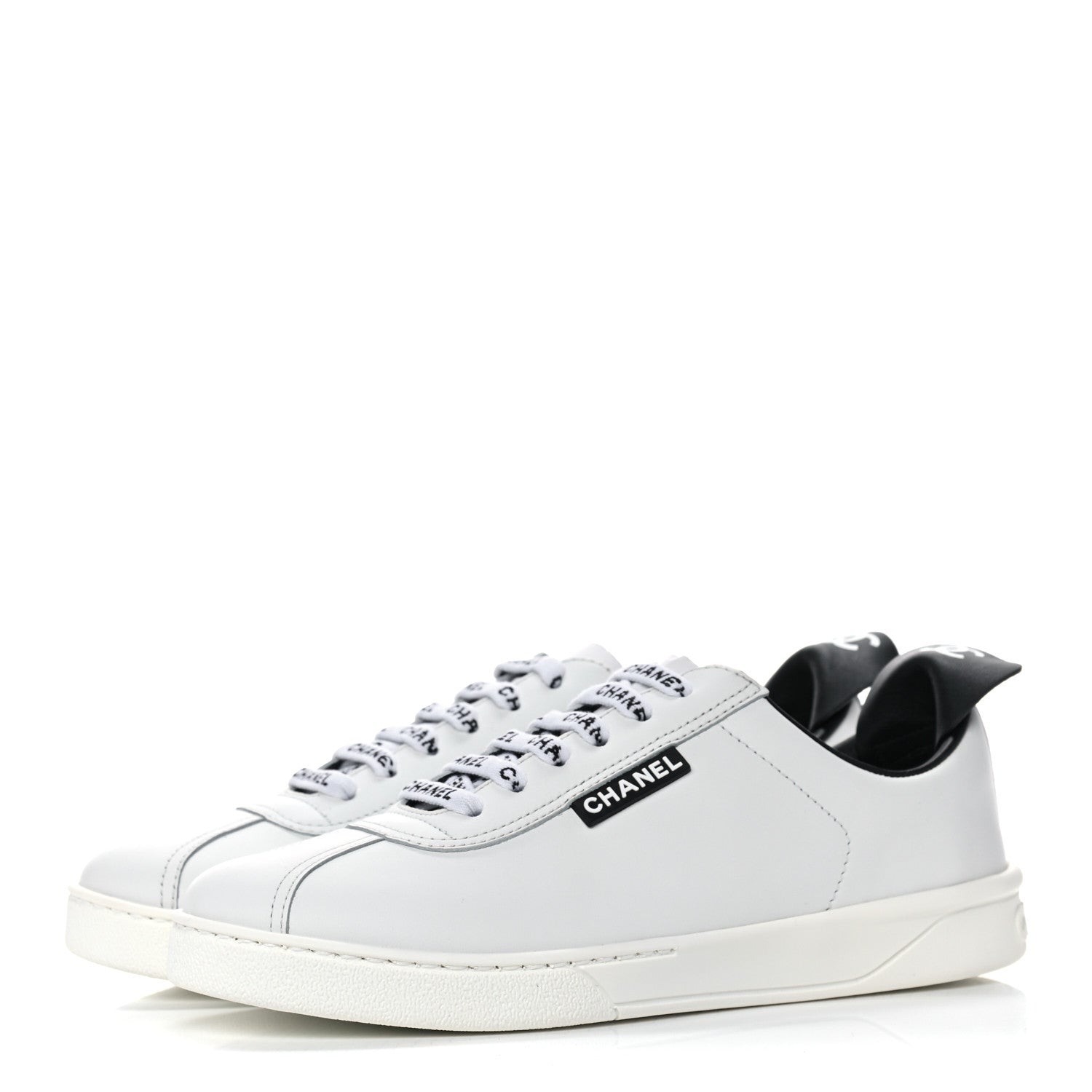 Chanel Calfskin CC Womens Sneakers 35.5 White 3 of 8