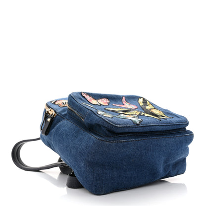 Valentino Garavani Denim Butterfly Backpack Light Denim Multicolor 3 of 8
