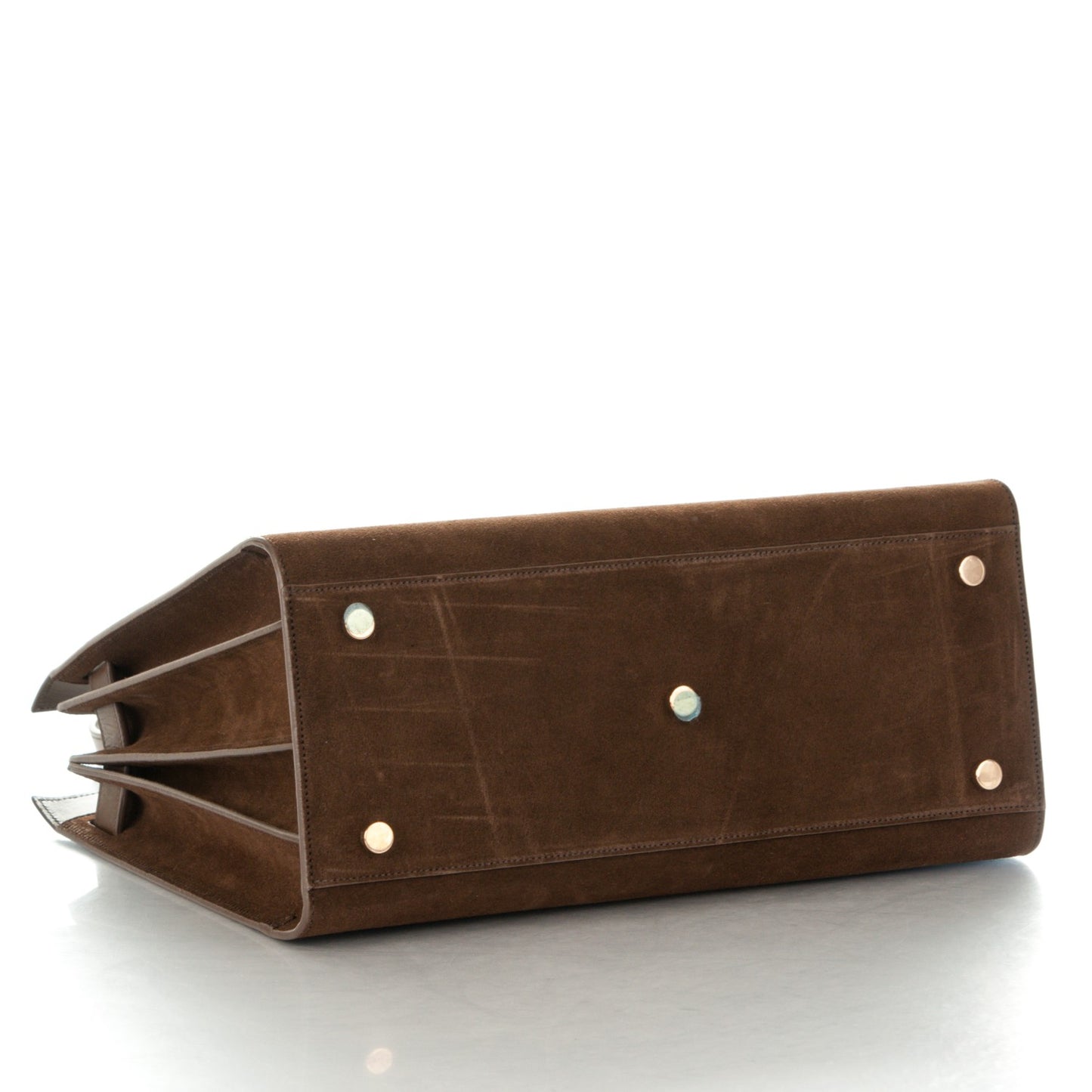 Suede Calfskin Small Sac De Jour Military Brown