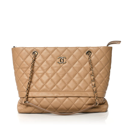 Chanel Caviar Quilted Rolled Up Tote Beige 1 of 10
