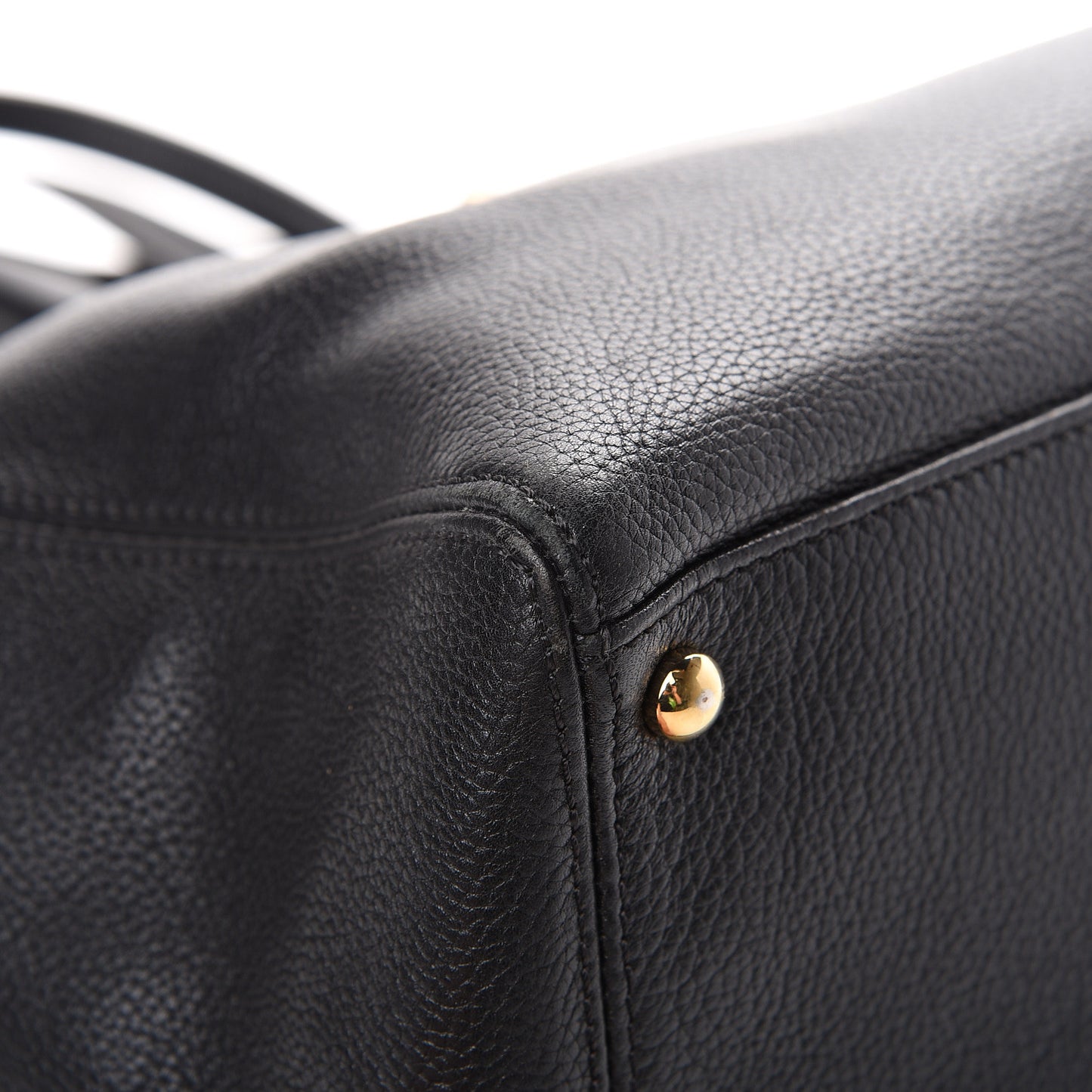 Calfskin Cerf Executive Shopper Tote Black
