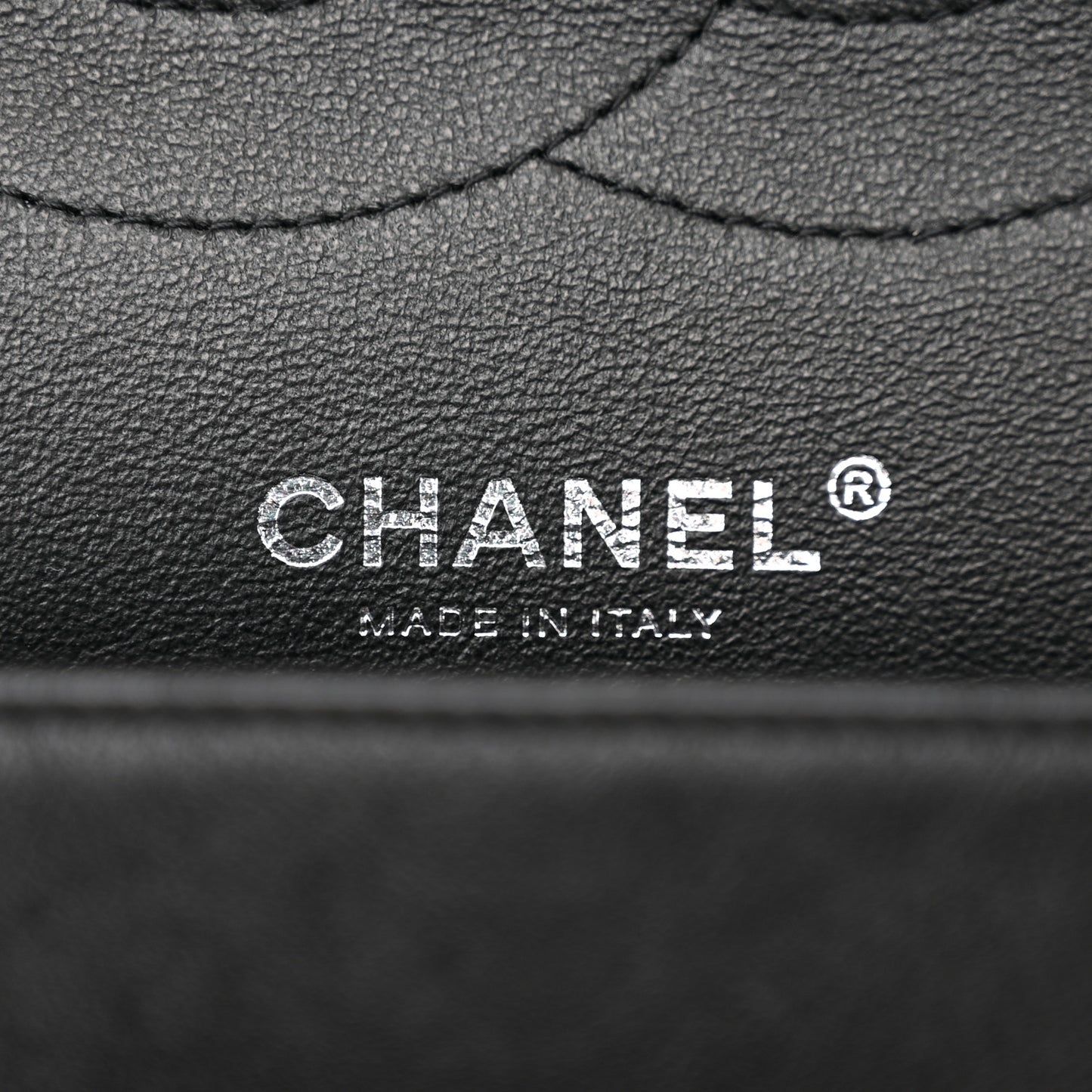 Crumpled Calfskin Quilted Jumbo Double Flap So Black