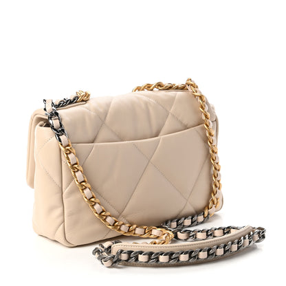Chanel Goatskin Quilted Medium Chanel 19 Flap Beige 3 of 11