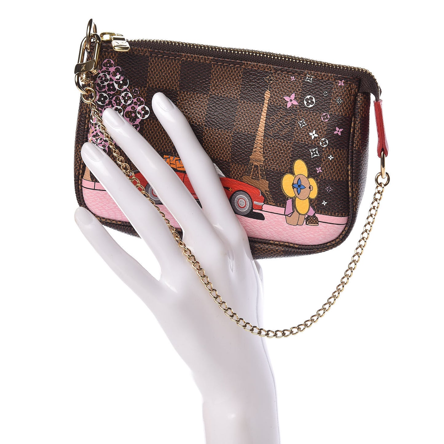 Damier Ebene 2019 Christmas Animation Mini Pochette Accessories Red