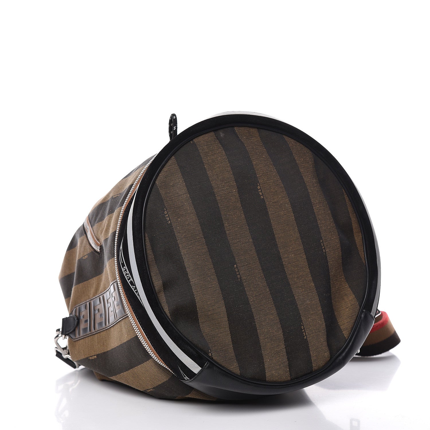 Fendi Fabric Jacquard Cuoio Romano Vitello Pequin Bi-Color FF 1974 Embossed Mon Tresor Holdall Bag Tobacco Moro Rosso Malboro Maya Black 4 of 12
