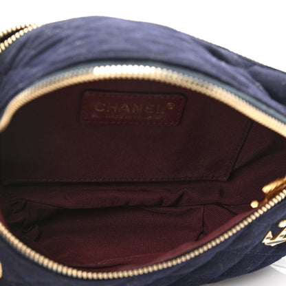Chanel Wool Lambskin Quilted Paris Hamburg Charms Waist Bag Dark Navy 4 of 10