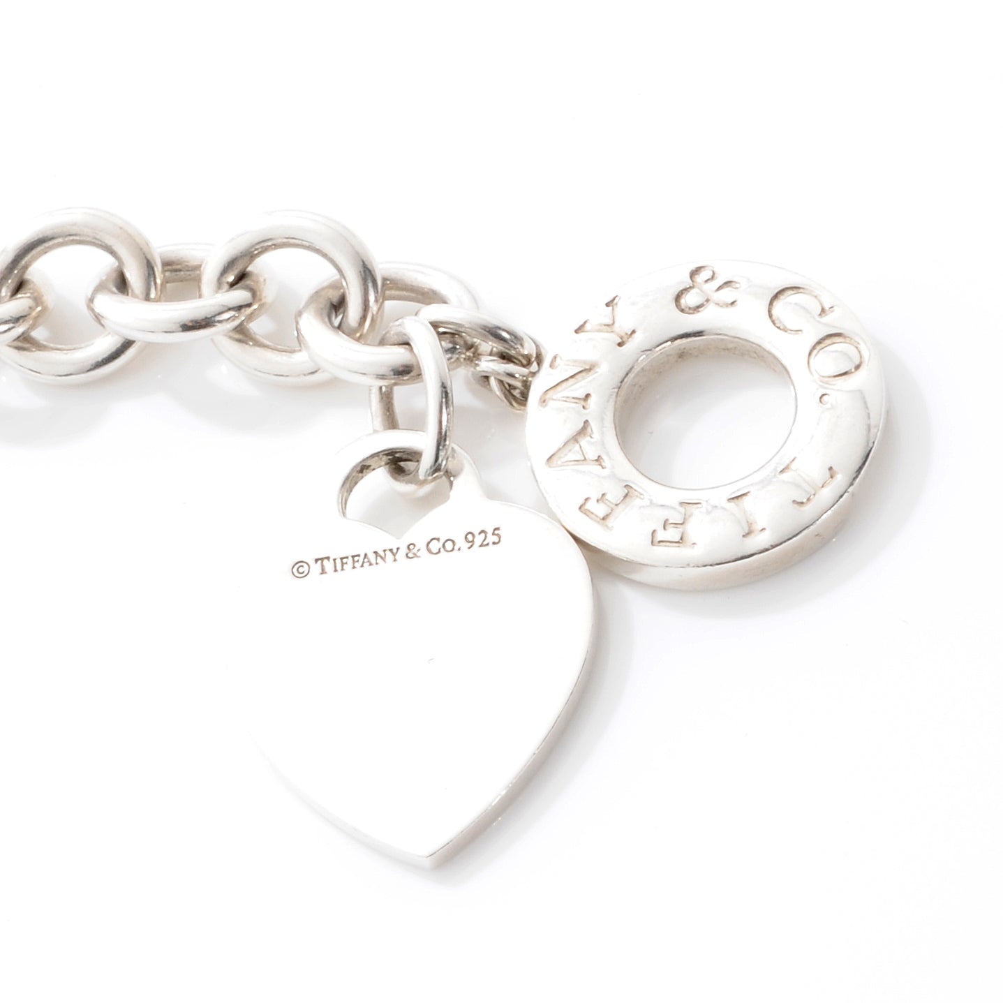 Sterling Silver Heart Tag Toggle Necklace