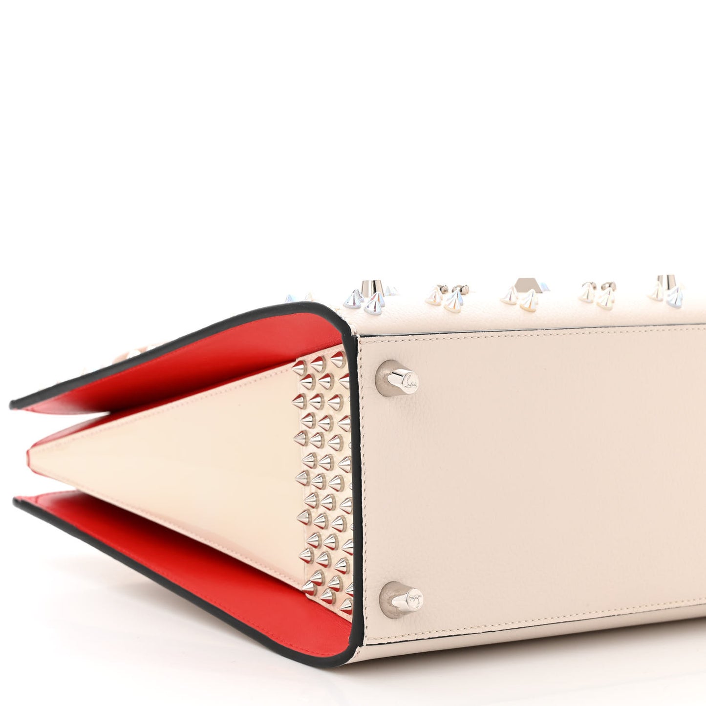 Calfskin Spikes Medium Loubinthesky Ivory