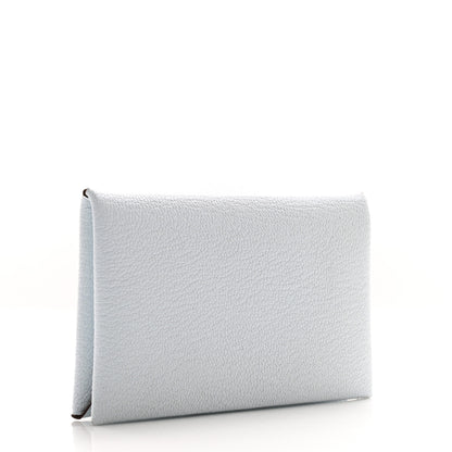 Hermes Chevre Mysore Verso Calvi Card Case Bleu Brume Cuivre 3 of 8