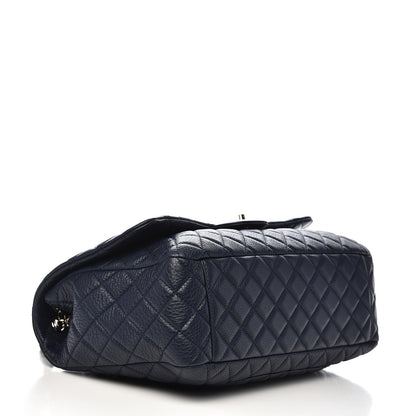 Chanel Calfskin Quilted Small XXL Travel Flap Bag Navy 4 of 10