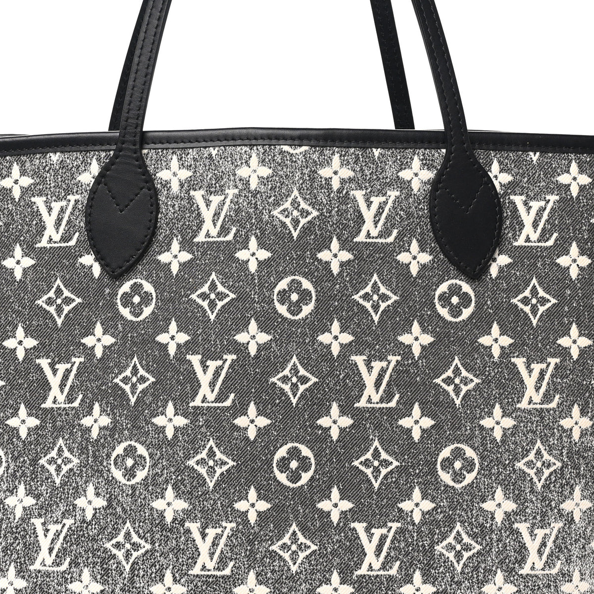Louis Vuitton Denim Monogram Jacquard Neverfull MM Grey 8 of 11