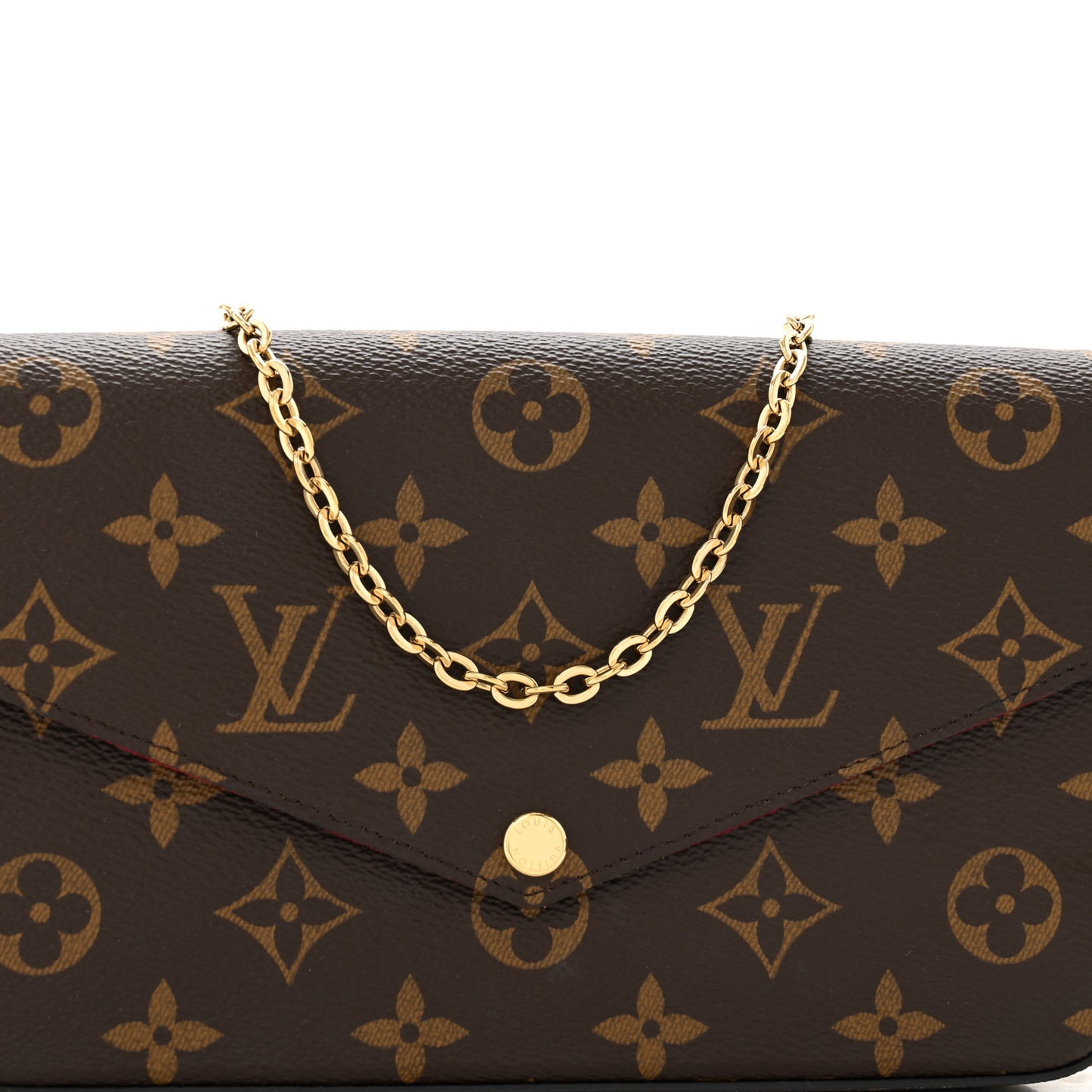 Monogram Pochette Felicie Chain Wallet Fuchsia