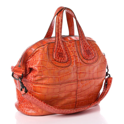 Givenchy Calfskin Crocodile Embossed Medium Nightingale Orange 4 of 22