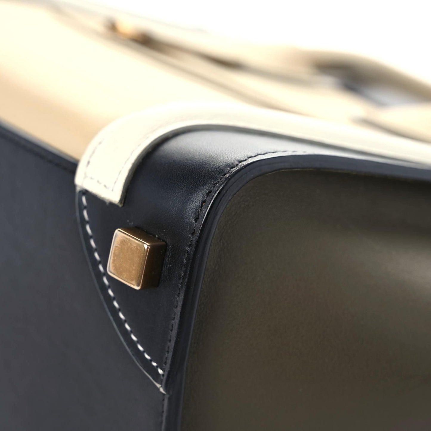 Smooth Calfskin Micro Tri-Color Luggage Beige