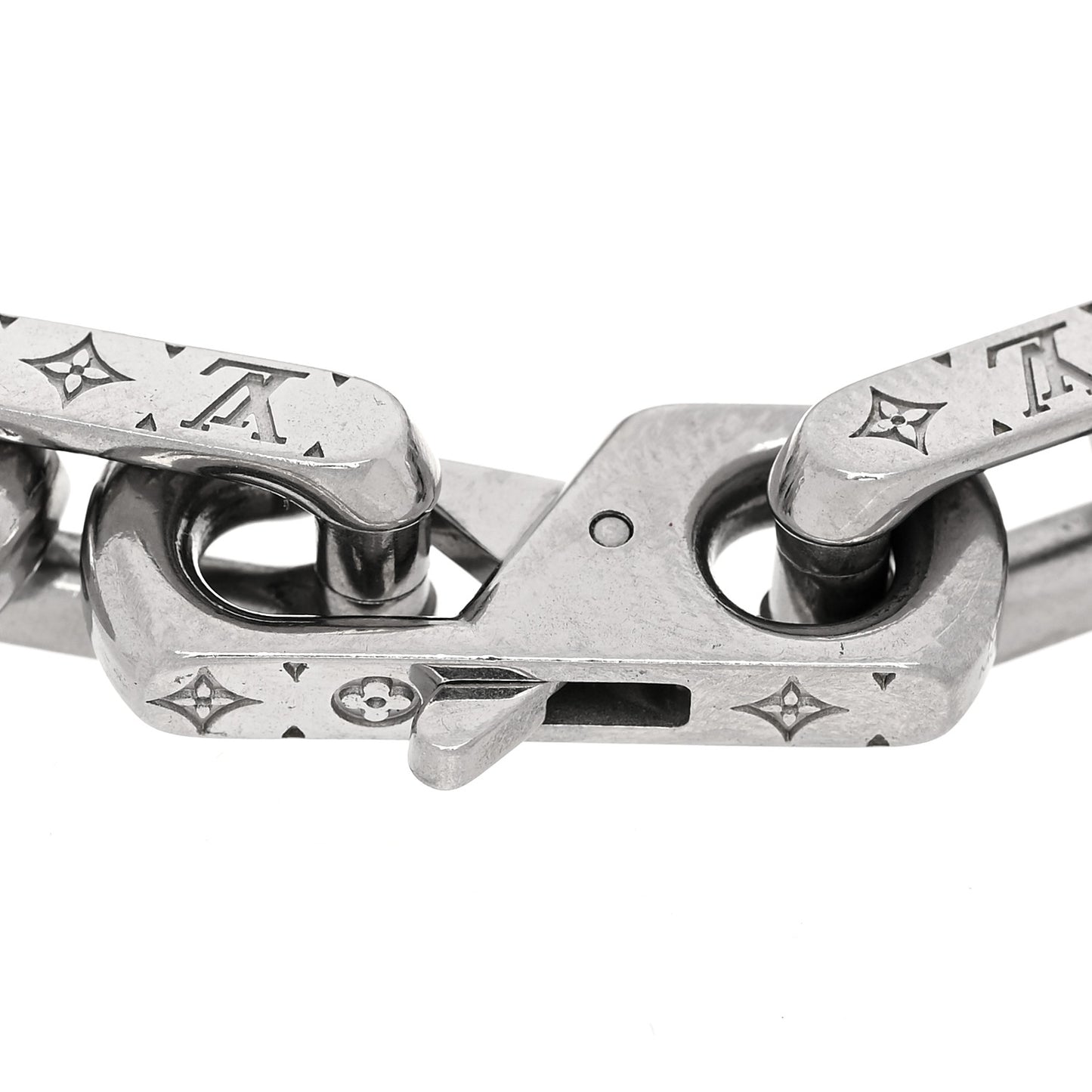 Monogram Chain Bracelet L Silver