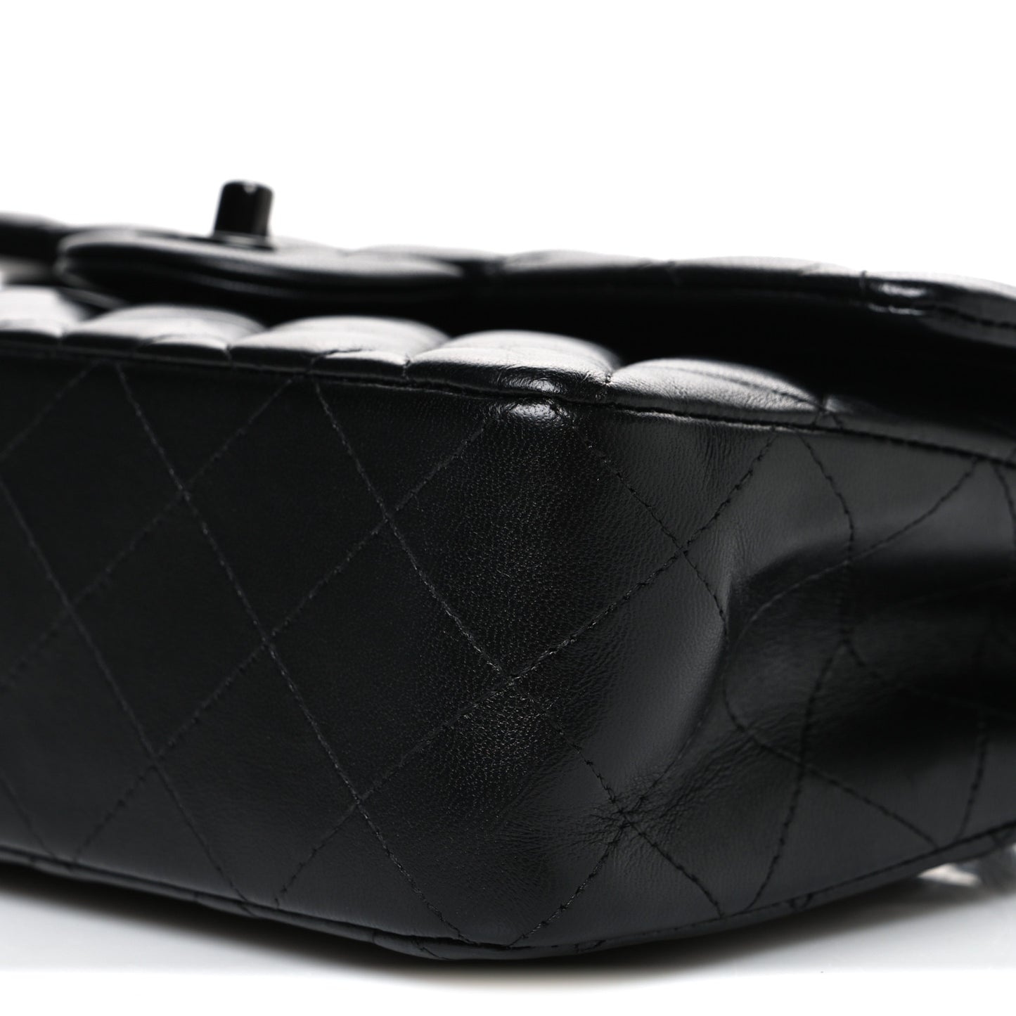 Lambskin Quilted Small Double Flap So Black