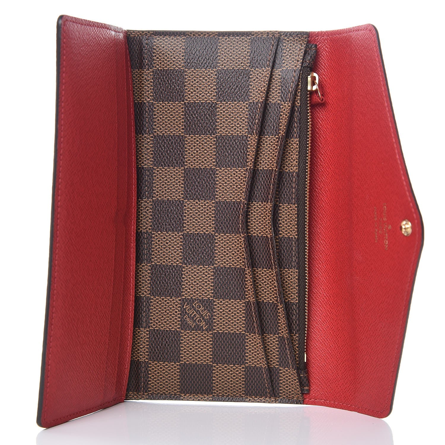 Louis Vuitton Damier Ebene Josephine Wallet Red 5 of 8