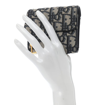 Christian Dior Oblique Saddle Lotus Wallet Blue 2 of 7