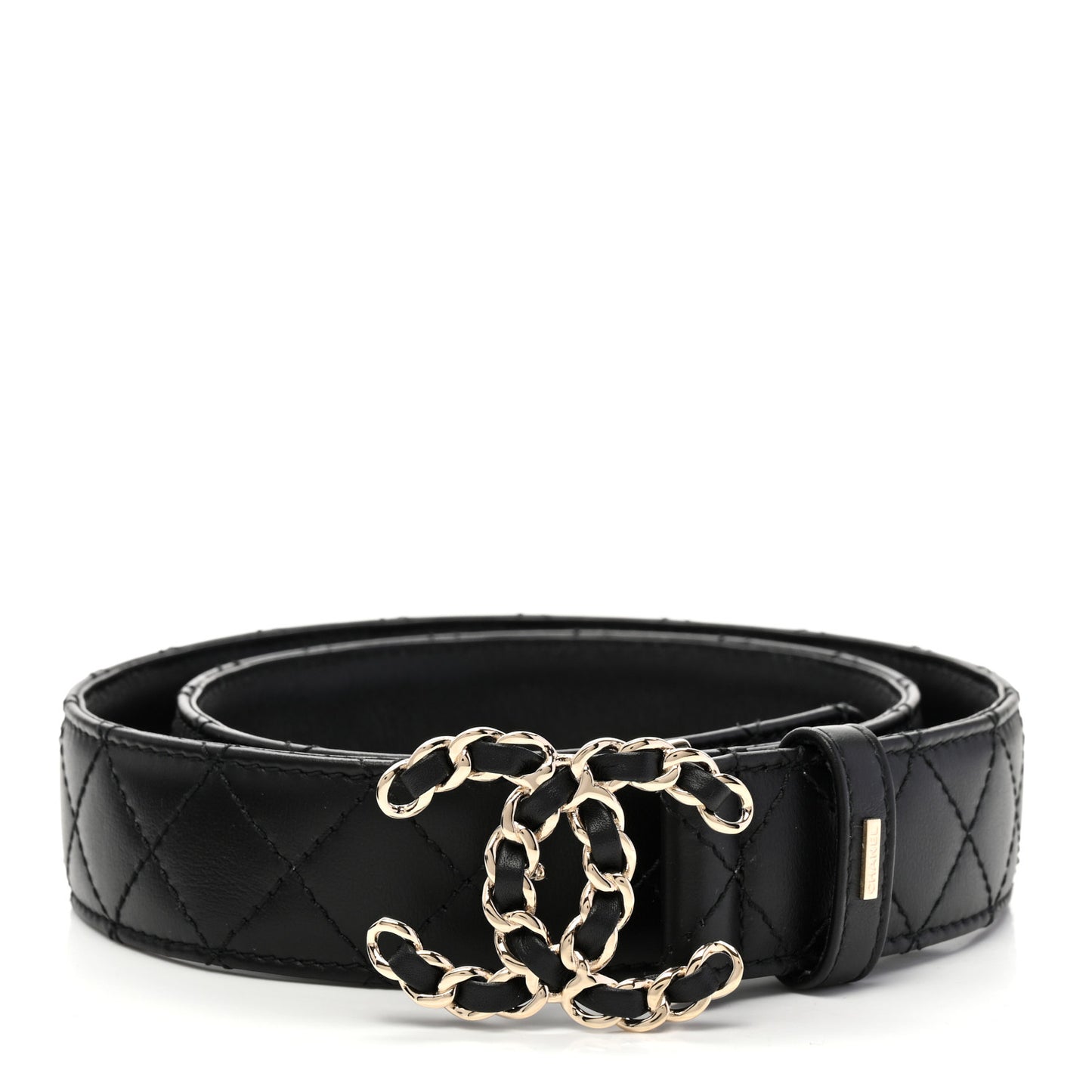 Lambskin CC Chain Belt 80 32 Black