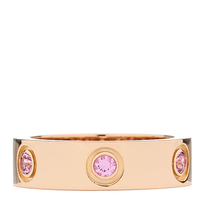 Cartier 18K Pink Gold 6 Pink Sapphire 5.5mm LOVE Ring 52 6 1 of 4
