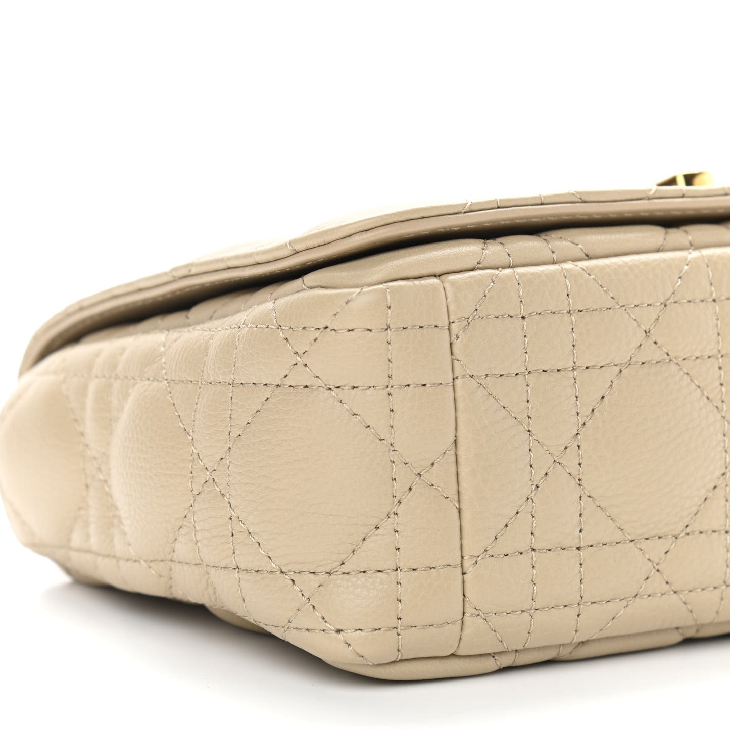 Calfskin Cannage Small Caro Bag Beige