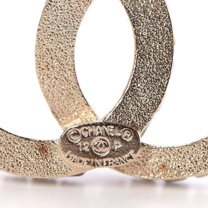 Chanel Crystal CC Brooch Gold 4 of 4