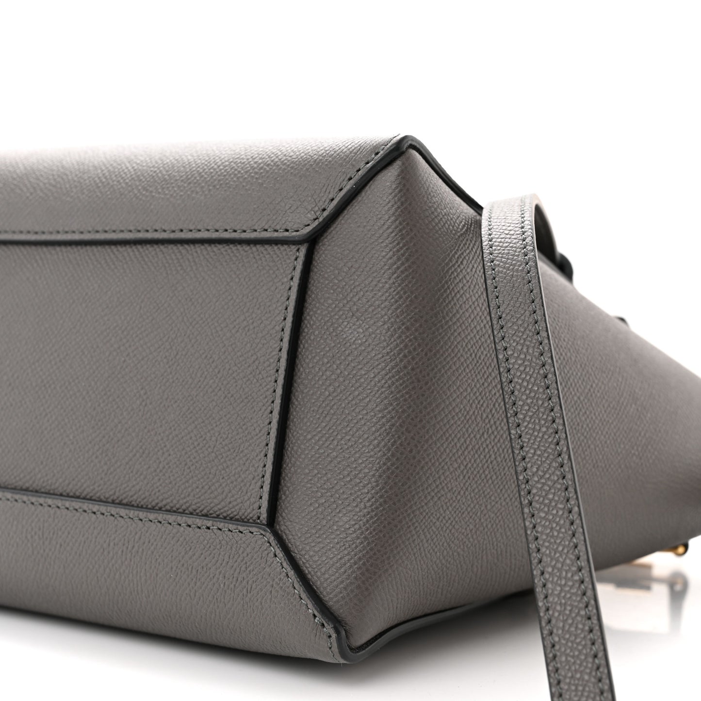 Grained Calfskin Micro Belt Bag Grey