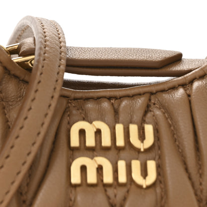 Miu Miu Nappa Matelasse Micro Wander Hobo Caramel 8 of 10