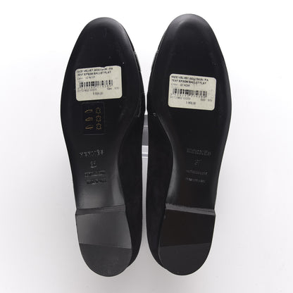 Hermes Velvet Goatskin Patent Epsom Nice Ballerina Flats 37 Black 5 of 7