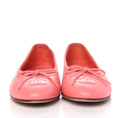 Chanel Lambskin Cap Toe CC Ballerina Flats 40 Pink 2 of 11