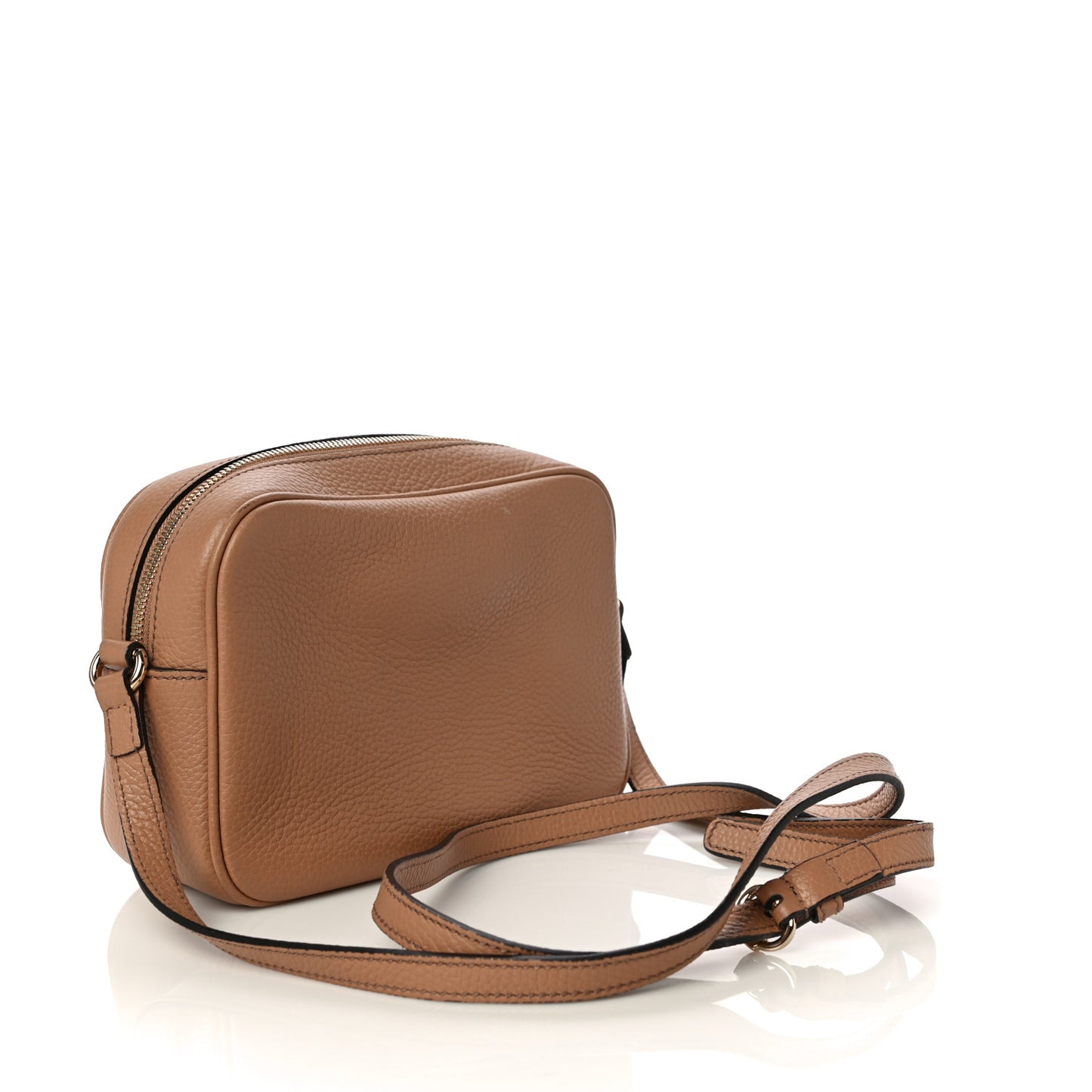 Pebbled Calfskin Small Soho Disco Bag Camelia