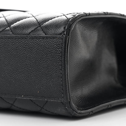 Saint Laurent Grain De Poudre Textured Mixed Matelasse Large Triquilt Monogram Monochrome Satchel Black 10 of 11