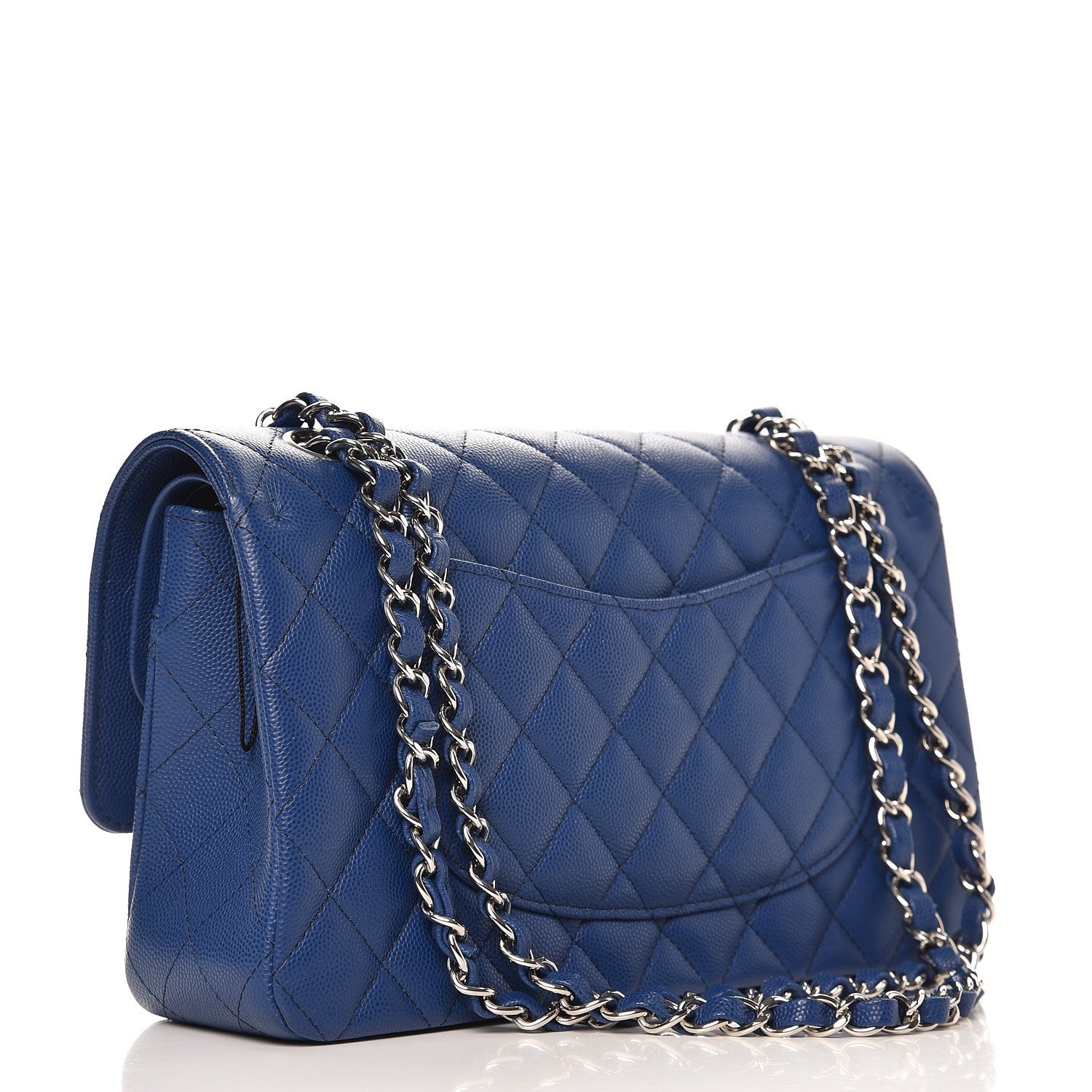 Chanel Caviar Quilted Medium Double Flap Dark Blue 5 of 10