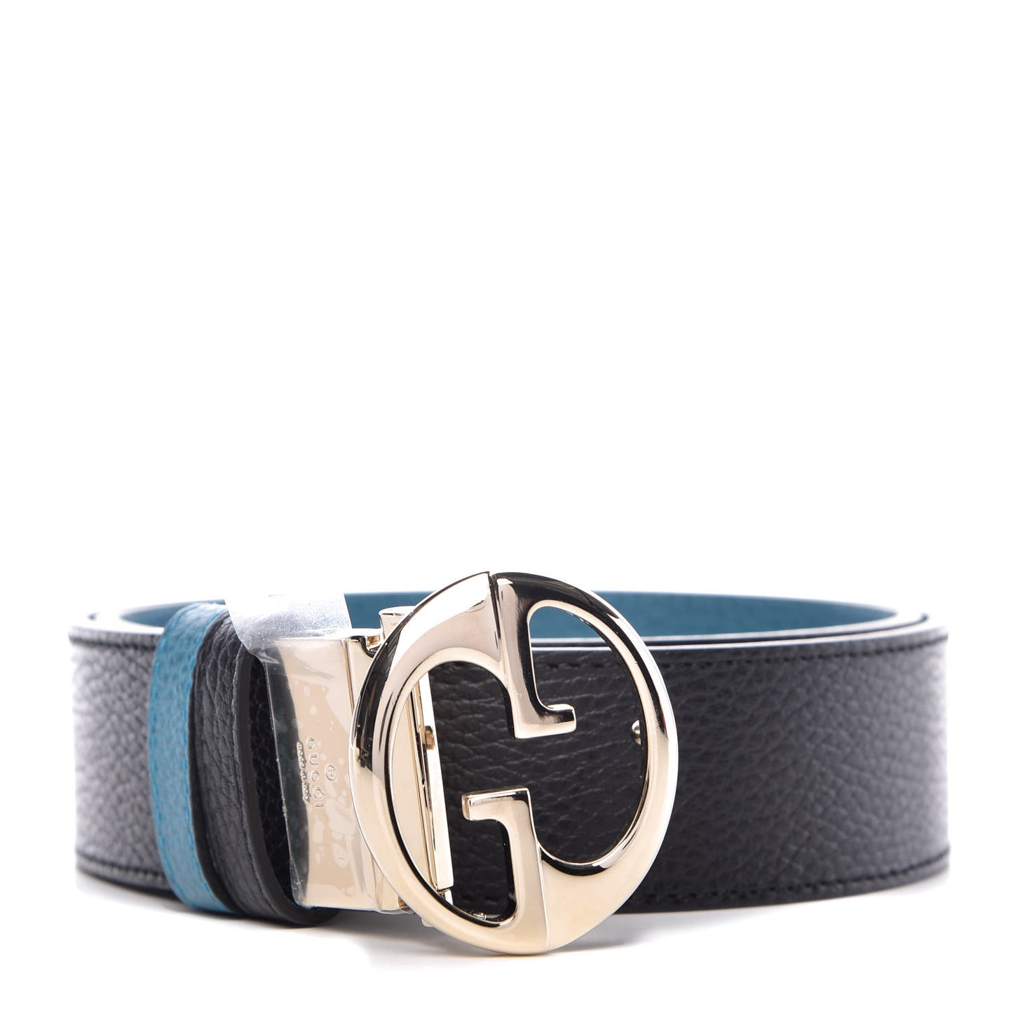 Dollar Calfskin 1973 Reversible Belt 80 32 Black Deep Cobalt