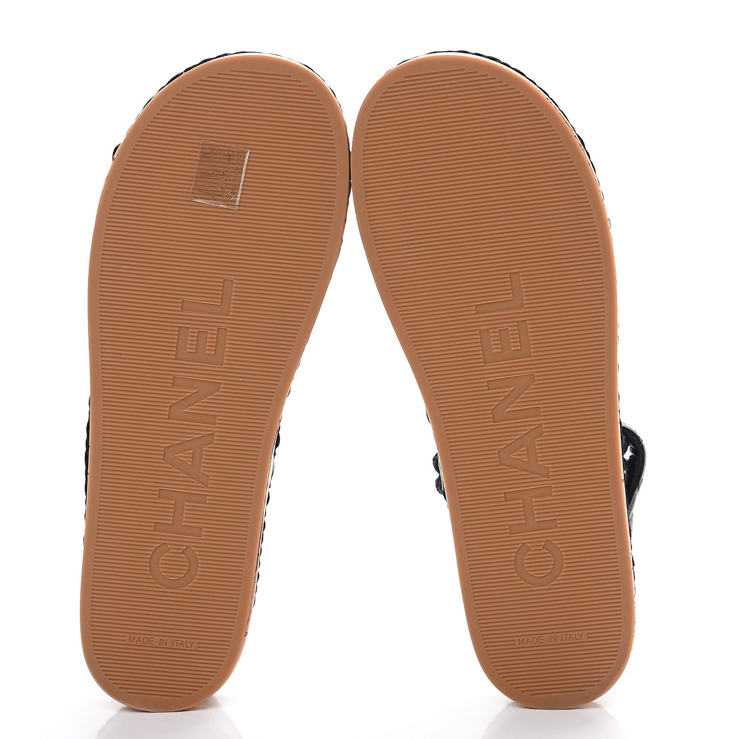 Cord Lambskin Quilted Logo Sandals 41 Black