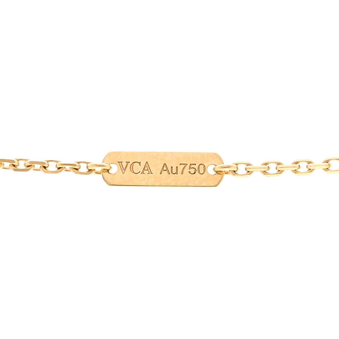18K Yellow Gold Mother of Pearl Vintage Alhambra Pendant Necklace