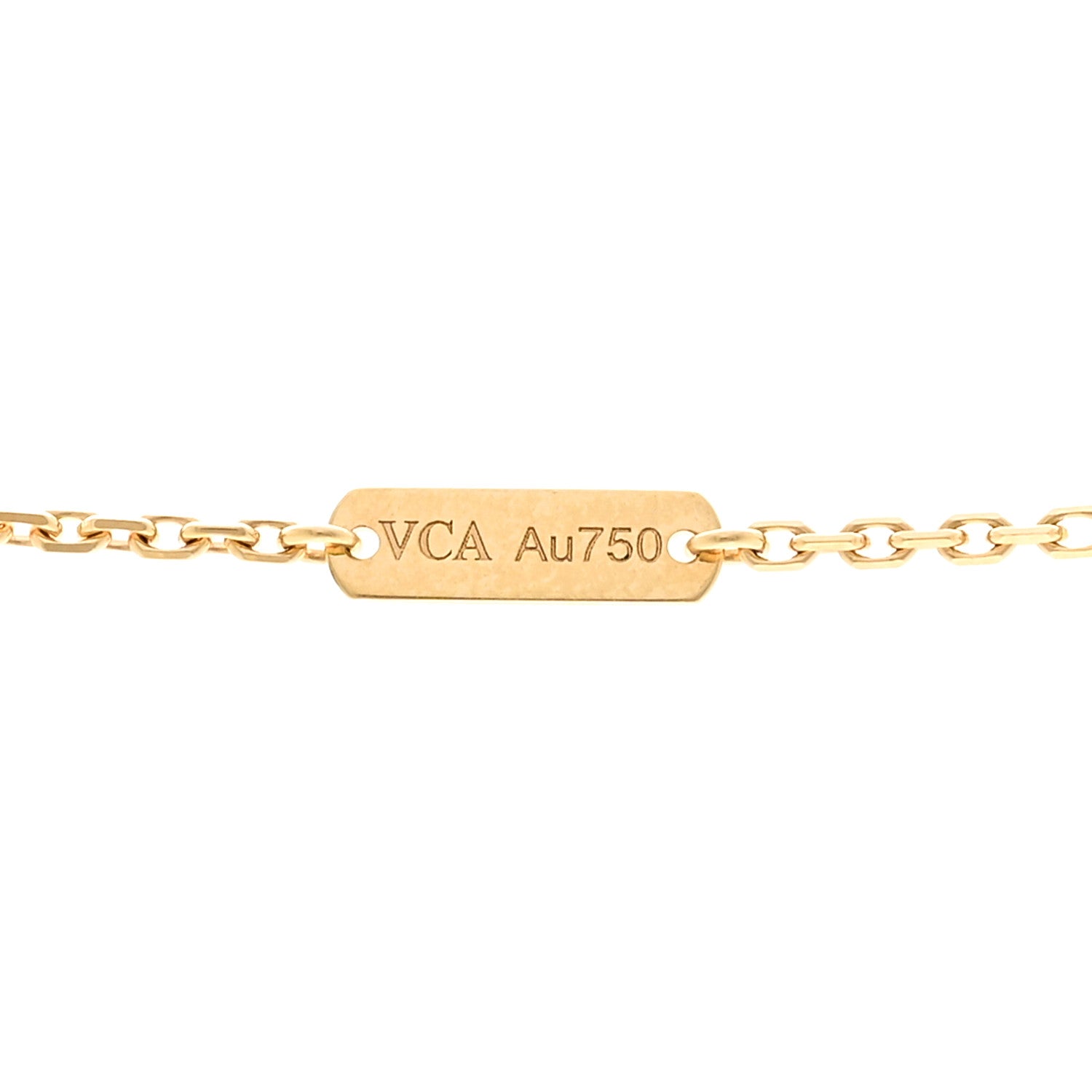 Van Cleef & Arpels 18K Yellow Gold Mother of Pearl Vintage Alhambra Pendant Necklace 5 of 6