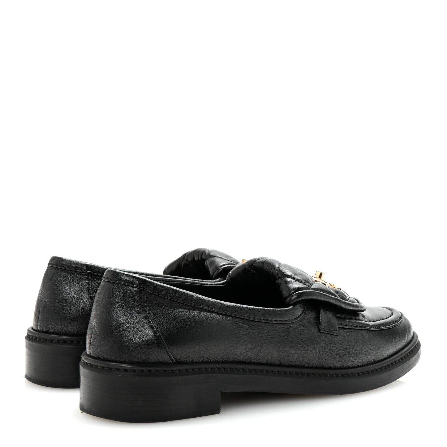 Lambskin Quilted CC Turnlock Loafers 38 Black