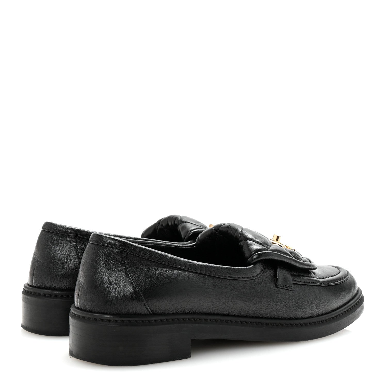 Chanel Lambskin Quilted CC Turnlock Loafers 38 Black 5 of 10