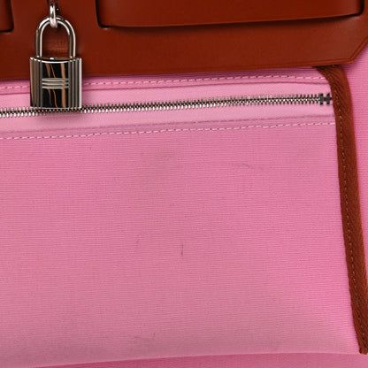 Hermes Military Toile Vache Hunter Herbag Zip Retourne PM 31 Bubblegum 13 of 13