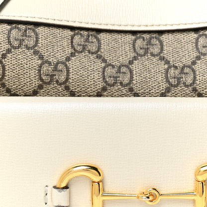 Gucci GG Supreme Monogram Small Horsebit 1955 Shoulder Bag Beige Mystic White 8 of 15