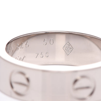 Cartier 18K White Gold 5.5mm LOVE Ring 50 5.25 5 of 6