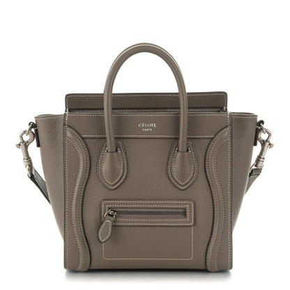 Celine Drummed Calfskin Nano Luggage Souris 1 of 8