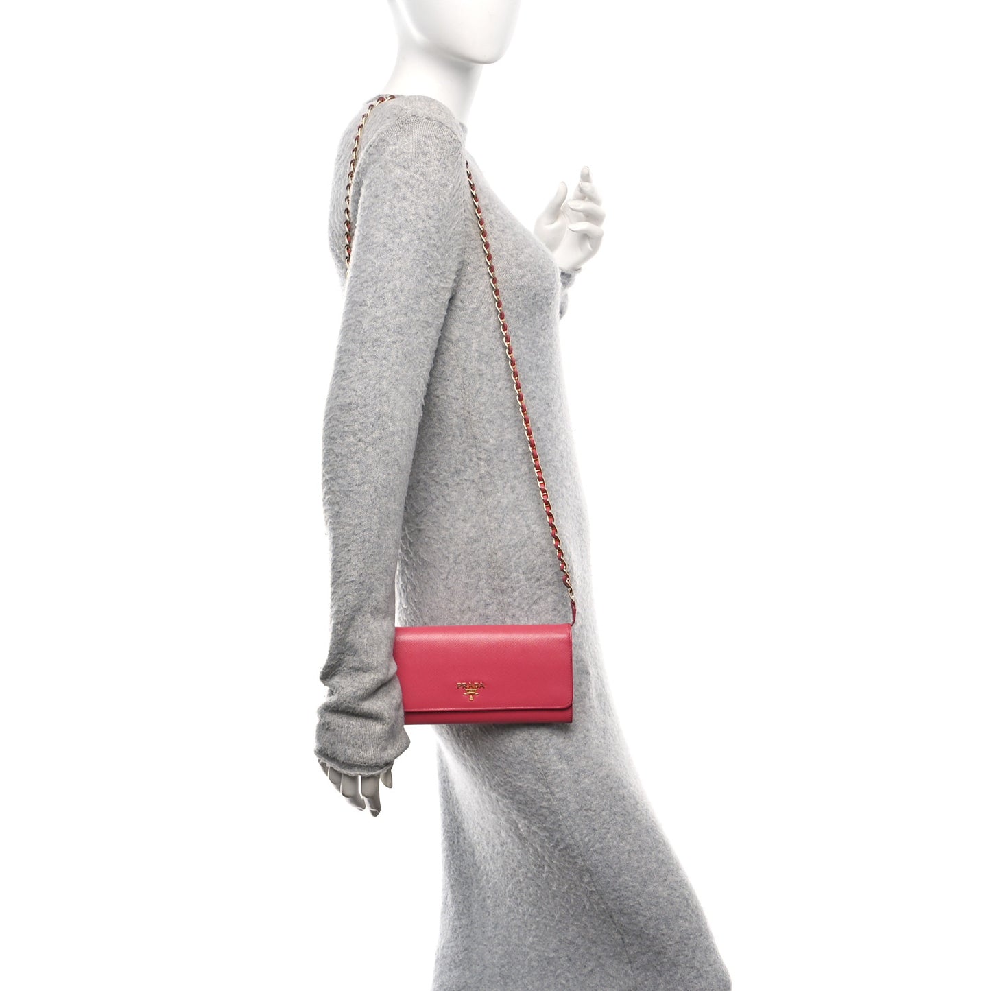 Saffiano Wallet on Chain Peonia