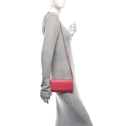 Prada Saffiano Wallet on Chain Peonia 3 of 17